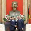 Chủ tịch nước Tô Lâm tiếp Tổng Bí thư, Chủ tịch nước Lào Thongloun Sisoulith. (Ảnh: Nhan Sáng/TTXVN)