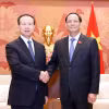 Phó Chủ tịch Quốc hội Trần Quang Phương tiếp Phó Chủ nhiệm Ủy ban Đối ngoại Nhân đại Toàn quốc Trung Quốc Phó Tự Ứng. (Ảnh: Doãn Tấn/TTXVN)