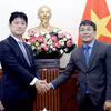 Thứ trưởng Thường trực Ngoại giao Nguyễn Minh Vũ tiếp Thứ trưởng Ngoại giao Nhật Bản Komura Masahiro. (Ảnh: TTXVN phát)