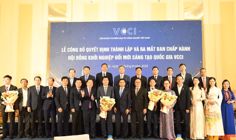 Liên đoàn Thương mại và Công nghiệp Việt Nam chính thức ra mắt Hội đồng Khởi nghiệp Đổi mới sáng tạo Quốc gia VCCI. (Ảnh: Vietnam+)