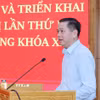 Đồng chí Nguyễn Long Hải, Uỷ viên Trung ương Đảng, Phó Bí thư Thường trực Đảng uỷ các cơ quan Đảng Trung ương quán triệt, triển khai thực hiện Quy định số 208/QĐ/TW và Kết luận số 76-KL/TW. (Ảnh: Phương Hoa/TTXVN)