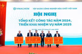 Hội nghị Tổng kết công tác năm 2024, triển khai nhiệm vụ năm 2025 của Vinachem. (Ảnh: PV/Vietnam+)