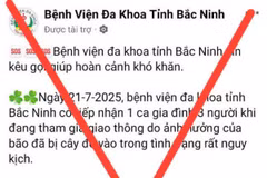 Thông tin trên trang giả mạo Bệnh viện Đa khoa Bắc Ninh để kêu gọi từ thiện. (Nguồn: Sở Y tế tỉnh Bắc Ninh)