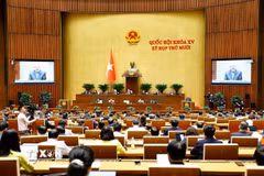 Phó Thủ tướng Thường trực Chính phủ Nguyễn Hòa Bình trình bày Báo cáo về việc thực hiện một số nghị quyết của Quốc hội nhiệm kỳ khóa XIV và khóa XV về giám sát chuyên đề, chất vấn. (Ảnh: Doãn Tấn/TTXVN)