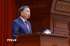 Tổng Bí thư, Chủ tịch nước Tô Lâm phát biểu khai mạc Hội nghị lần thứ ba Ban Chấp hành Trung ương Đảng khóa XIV. (Ảnh: Dương Giang/TTXVN)