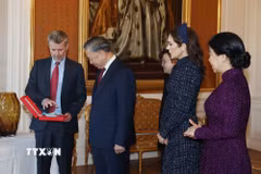 Nhà Vua Frederik X trao tặng Tổng Bí thư, Chủ tịch nước Tô Lâm Huân chương Voi (Order of the Elephant) - huân chương cao quý nhất của Vương quốc Đan Mạch. (Ảnh: Thống Nhất/TTXVN)