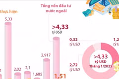 Tổng vốn đầu tư nước ngoài đăng ký vào Việt Nam tăng 48,6%