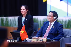 Thủ tướng Phạm Minh Chính phát biểu tại phiên Đối thoại của lãnh đạo ASEAN với thanh niên ASEAN. (Ảnh: Dương Giang/TTXVN)
