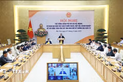 Hội nghị Thủ tướng Chính phủ với các bộ, ngành, cơ quan đại diện Việt Nam ở nước ngoài, hiệp hội, doanh nghiệp về thương mại quốc tế. (Ảnh: Dương Giang/TTXVN)
