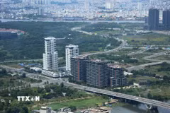 Bất động sản khu Đông Thành phố Hồ Chí Minh thuộc khu đô thị Thủ Thiêm, thành phố Thủ Đức, Thành phố Hồ Chí Minh. (Ảnh: Hồng Đạt/TTXVN)