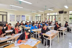 Cơ sở trường lớp học được đầu tư khang trang, hiện đại tại Trường Phổ thông Nội trú Tiểu học và Trung học cơ sở Bình Liêu (thành phố Quảng Ninh). (Ảnh: Thanh Vân/TTXVN)