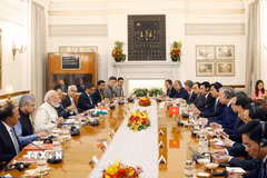 Tổng Bí thư, Chủ tịch nước Tô Lâm hội đàm với Thủ tướng Ấn Độ Narendra Modi. (Ảnh: Thống Nhất/TTXVN)
