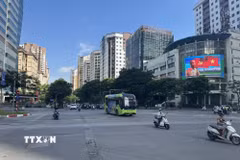 Hình ảnh giao thông tại nút giao Lê Văn Lương với Hoàng Đạo Thúy sáng ngày 1/9/2026 khá là thông thoáng. (Ảnh: Quốc Lũy/TTXVN)