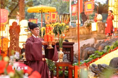 Việc tổ chức Lễ Khai Xuân theo đúng nghi thức truyền thống là sự khẳng định bản lĩnh văn hóa, giữ gìn hồn cốt dân tộc giữa dòng chảy hiện đại. (Ảnh: Thanh Tùng/ TTXVN)