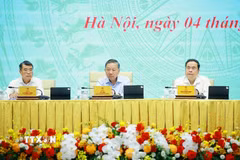 Tổng Bí thư, Chủ tịch nước Tô Lâm; Chủ tịch Quốc hội Trần Thanh Mẫn dự Phiên họp Chính phủ thường kỳ tháng 6 năm 2026 và Hội nghị Chính phủ với địa phương. (Ảnh: Dương Giang/TTXVN)