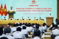 Phiên họp Chính phủ thường kỳ tháng 6 năm 2026 và Hội nghị trực tuyến Chính phủ với địa phương. (Ảnh: Dương Giang/TTXVN)