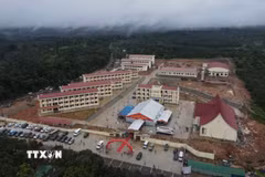 Trường Phổ thông nội trú liên cấp Tiểu học và Trung học cơ sở xã biên giới Ia Puch, tỉnh Gia Lai. (Ảnh: Hoài Nam/TTXVN)