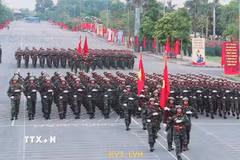 Các khối khu vực 2 tham gia hợp luyện. (Ảnh: Trọng Đức/ TTXVN)