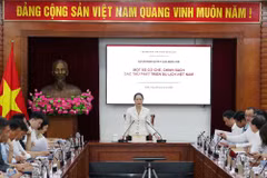 Ủy viên Ban Chấp hành trung ương Trung ương Đảng, Bộ trưởng Bộ Văn hóa, Thể thao và Du lịch Lâm Thị Phương Thanh chủ trì Hội nghị. (Nguồn: Bộ Văn hóa, Thể thao và Du lịch)