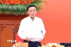 Đồng chí Trần Cẩm Tú, Ủy viên Bộ Chính trị, Thường trực Ban Bí thư phát biểu chỉ đạo hội nghị. (Ảnh: Phương Hoa/TTXVN)
