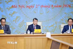 Thủ tướng Lê Minh Hưng dự Hội nghị tổng kết năm học 2025-2026 và triển khai năm học 2026-2027. (Ảnh: Dương Giang/TTXVN)