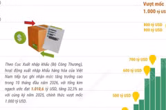 10 tháng năm 2026, xuất nhập khẩu của cả nước vượt mốc 1.000 tỷ USD 