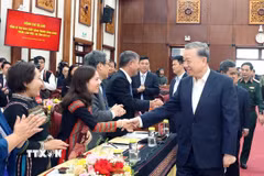 Tổng Bí thư Tô Lâm và các đại biểu. (Ảnh: Thống Nhất/TTXVN)