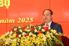 Bí thư Tỉnh ủy Quảng Ninh Quản Minh Cường. (Ảnh: Văn Đức /TTXVN)