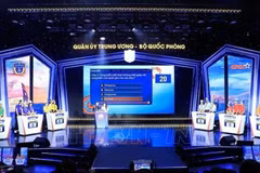 Các đội tham gia vòng chung kết Cuộc thi "Em yêu biển, đảo quê hương." (Ảnh: Tuấn Anh/TTXVN)