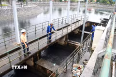 Công ty trách nhiệm hữu hạn Một Thành Viên Thoát Nước Hải Phòng vận hành hệ thống thoát nước khu vực nội đô thành phố. (Ảnh: Hoàng Ngọc/TTXVN)