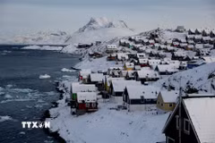 Quang cảnh thành phố Nuuk, Greenland, vùng lãnh thổ tự trị thuộc Đan Mạch. (Ảnh: THX/TTXVN)