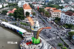 Một góc thành phố Thủ Dầu Một, tỉnh Bình Dương hiện nay. (Ảnh: Dương Chí Tưởng/TTXVN)