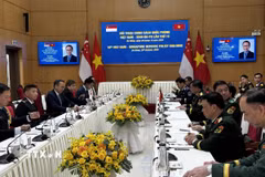 Quang cảnh Đối thoại Chính sách Quốc phòng Việt Nam- Singapore lần thứ 16. (Ảnh: Trần Lê Lâm/TTXVN)