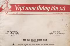 Bản tin chiến thắng đầu tiên phát đi từ Việt Nam Thông tấn xã ngày 30/4/1975. (Nguồn: Vietnam+)