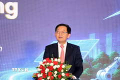 Phó Thủ tướng Chính phủ Hồ Quốc Dũng phát biểu tại Diễn đàn Năng suất chất lượng Quốc gia 2026. (Ảnh: Tiến Lực/TTXVN)