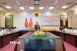 Quang cảnh buổi làm việc. (Ảnh: Nguyễn Dũng/TTXVN)