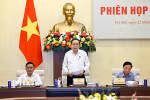 Chủ tịch Quốc hội Trần Thanh Mẫn, Chủ tịch Ủy ban dự thảo sửa đổi, bổ sung một số điều của Hiến pháp năm 2013 phát biểu. (Ảnh: Doãn Tấn/TTXVN)