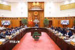 Thủ tướng Phạm Minh Chính chủ trì Phiên họp lần thứ năm của Ban Chỉ đạo xây dựng nhà máy điện hạt nhân. (Ảnh: Dương Giang/TTXVN)