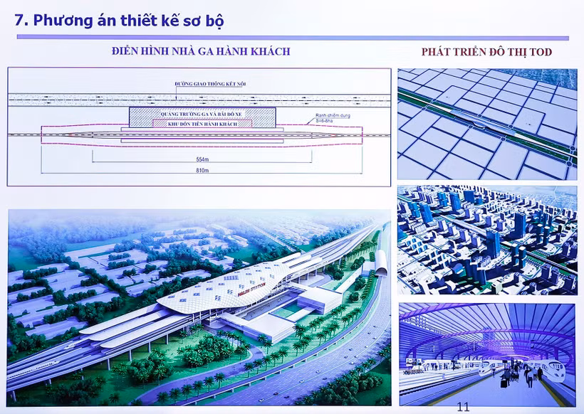 Phương án thiết kế sơ bộ Dự án đường sắt tốc độ cao trên trục Bắc-Nam. (Ảnh: Doãn Tấn/TTXVN)
