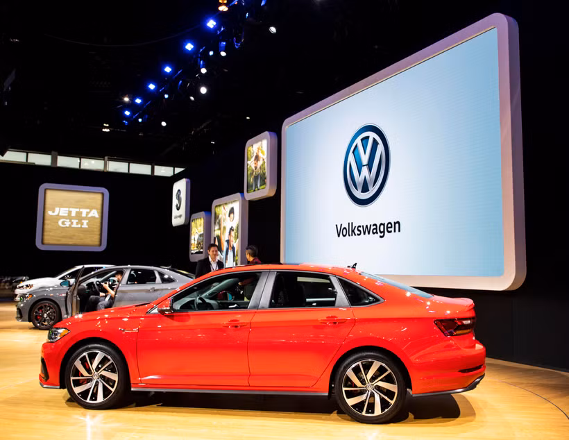 Mẫu ôtô của Volkswagen được giới thiệu tại Triển lãm ô tô Chicago, Mỹ, ngày 7/2/2019. (Ảnh: THX/TTXVN)