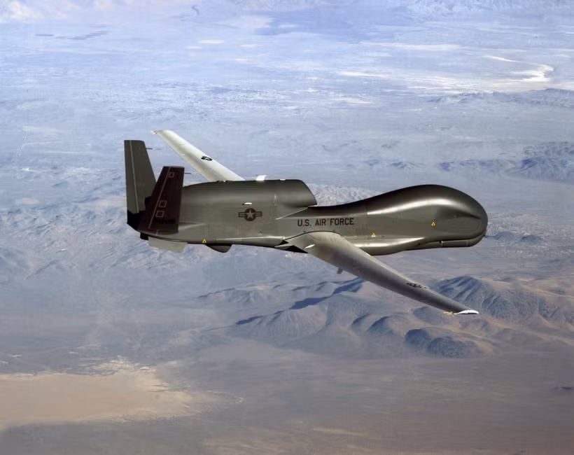 Máy bay do thám không người lái RQ-4A của hải quân Mỹ. (Ảnh: AFP/TTXVN)