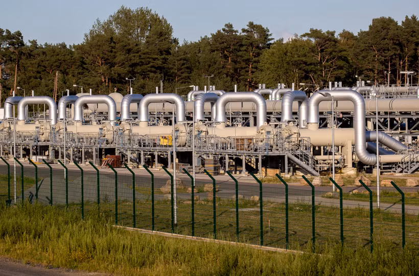 Đường ống dẫn khí đốt thuộc dự án Dòng chảy phương Bắc 2 (Nord Stream 2) tại Lubmin, Đức ngày 7/9/2020. (Ảnh: AFP/TTXVN)