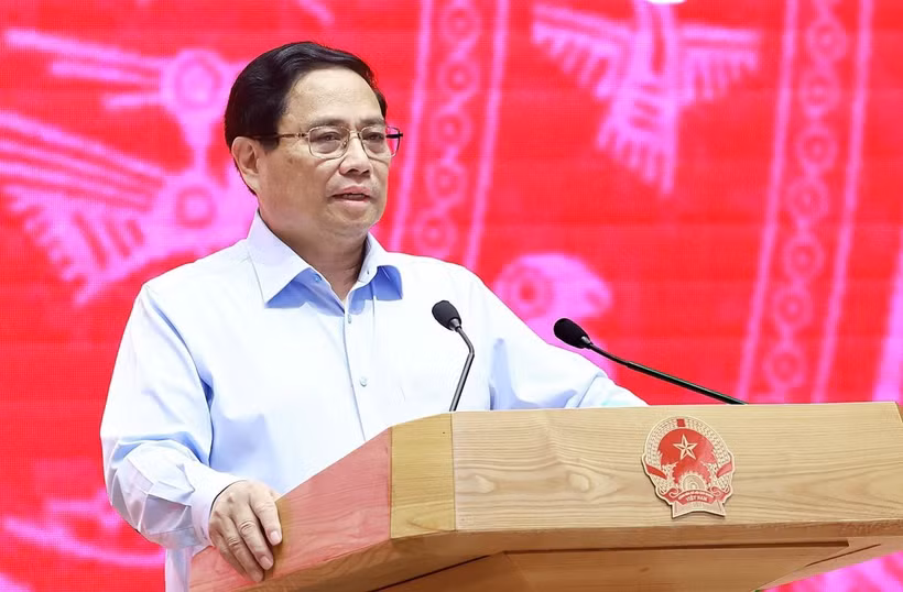 Thủ tướng Phạm Minh Chính phát biểu chỉ đạo. (Ảnh: Dương Giang/TTXVN)
