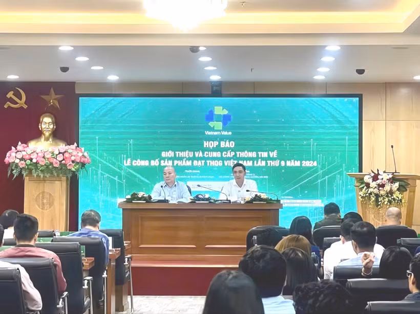 Số lượng doanh nghiệp và số lượng sản phẩm được xét chọn đạt Thương hiệu Quốc gia năm 2024 tiếp tục gia tăng so với kỳ xét chọn lần thứ 8 năm 2022. (Ảnh: Xuân Quảng/Vietnam+)