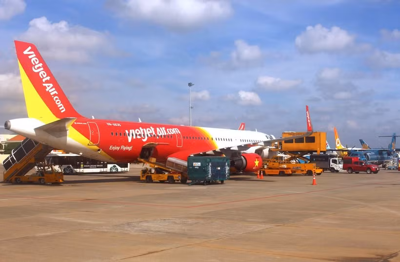 Máy bay của hãng hàng không Vietjet Air. (Ảnh: Việt Hùng/Vietnam+)