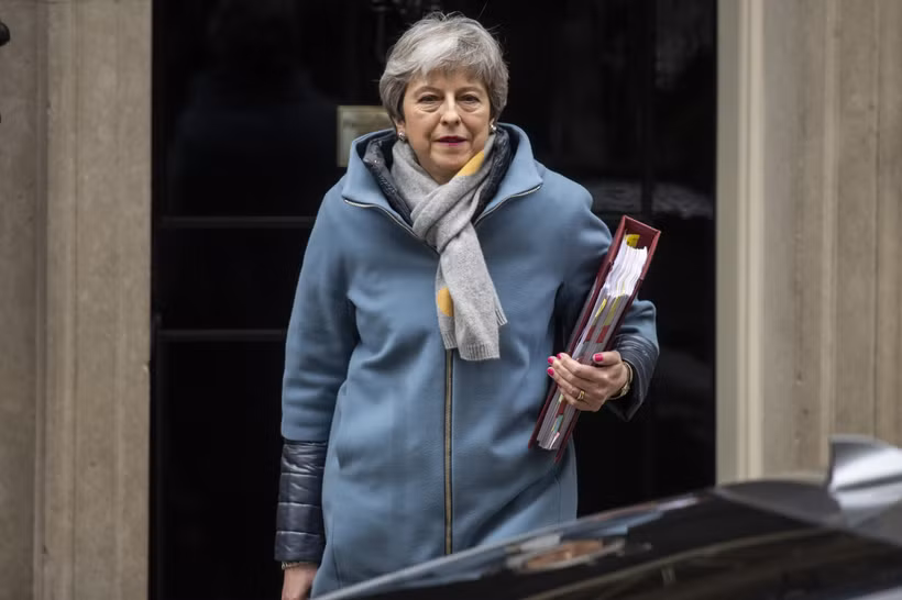 Thủ tướng Anh Theresa May tại thủ đô London ngày 20/3/2019. (Ảnh: THX/TTXVN) 