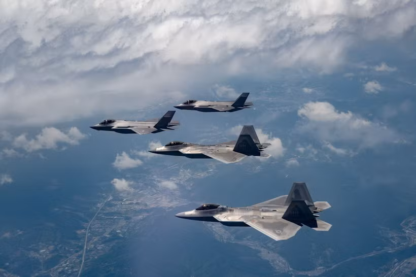 Tiêm kích F-35A của Hàn Quốc tham gia cuộc tập trận chung với Mỹ ở Chungcheong, Hàn Quốc ngày 16/5/2024. (Ảnh: Yonhap/TTXVN)