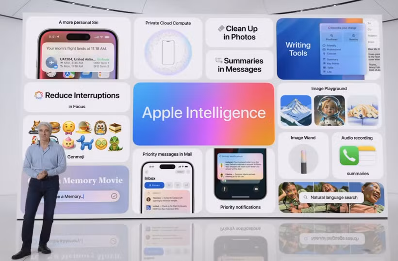 Apple cho ra mắt Apple Intelligence, hệ thống AI cá nhân dành cho iPhone, iPad và Mac.