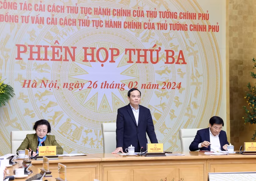Phó Thủ tướng Trần Lưu Quang chủ trì phiên họp. (Ảnh: Lâm Khánh/TTXVN)
