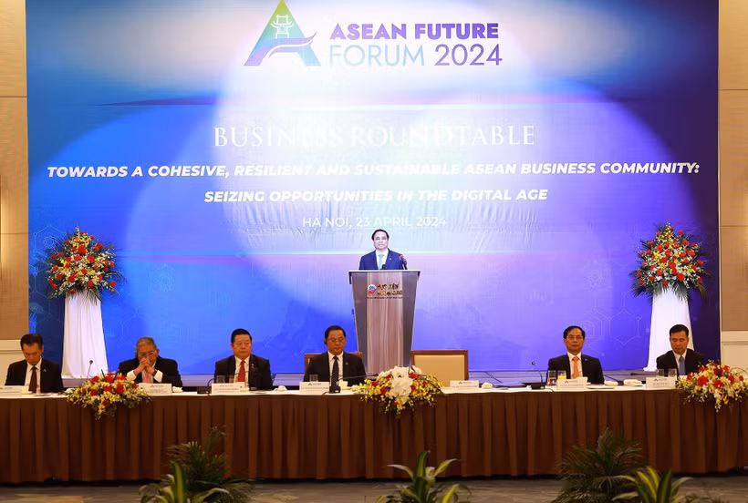 Thủ tướng Phạm Minh Chính phát biểu tại Tọa đàm với doanh nghiệp ASEAN và các đối tác. (Ảnh: Dương Giang/TTXVN)